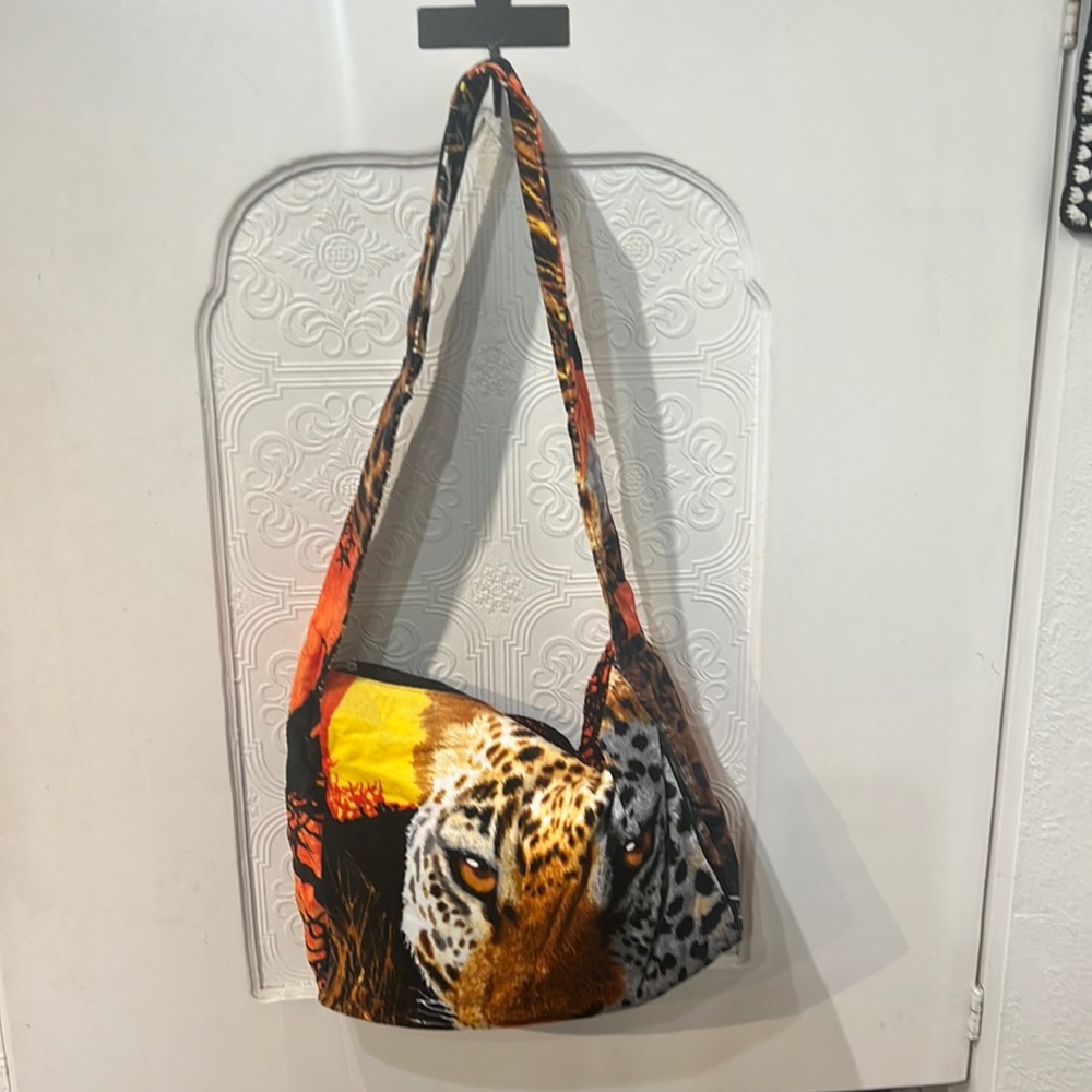 Terry cloth hobo bag